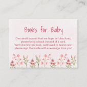 Boeken voor Baby Pink Wildflower Garden Baby showe Informatiekaartje (Voorkant)