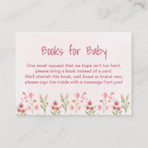 Boeken voor Baby Pink Wildflower Garden Baby showe