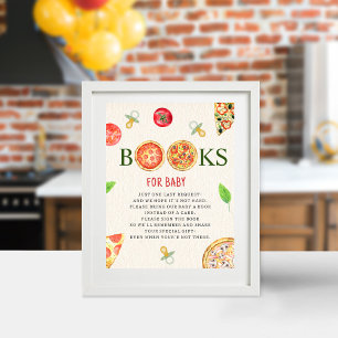 Boeken voor Baby Pizza & Pacifiers Baby shower Poster
