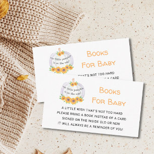 Boeken voor Baby pompoenBaby shower Informatiekaartje