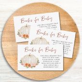 Boeken voor Baby pompoenBaby shower Informatiekaartje