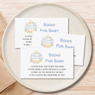 Boeken voor Baby pompoenen Baby shower Informatiekaartje