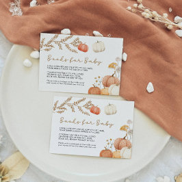 Boeken voor Baby Pumpkin Herfst Baby shower Informatiekaartje