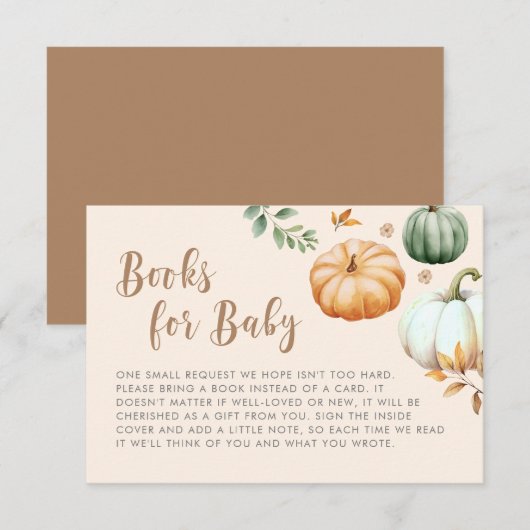 Boeken voor Baby | Pumpkin Herfst Foliage Baby sho Informatiekaartje (Voorkant / Achterkant)