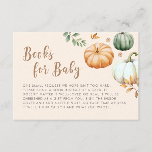 Boeken voor Baby | Pumpkin Herfst Foliage Baby sho Informatiekaartje (Voorkant)