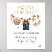 Boeken voor Baby Pumpkin Rustic Herfst Baby shower Poster (Voorkant)