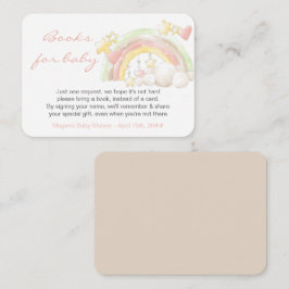 Boeken voor Baby Rainbow en Stars Baby shower Informatiekaartje