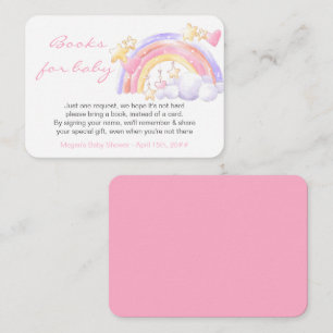 Boeken voor Baby Regenboog Sterren Roze Baby Showe Informatiekaartje