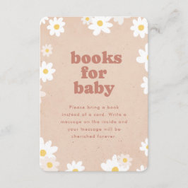 Boeken voor Baby Retro Daisies Baby shower Informatiekaartje