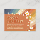 Boeken voor baby retro regenboog hippie madeliefje informatiekaartje (Voorkant)