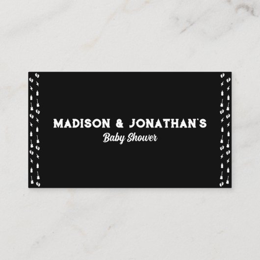 Boeken voor baby rock-'n-roll baby shower informatiekaartje (Achterkant)