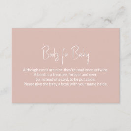 Boeken voor Baby roze Baby shower Book Request Enc Informatiekaartje