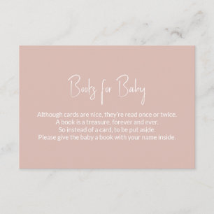 Boeken voor Baby roze Baby shower Book Request Enc Informatiekaartje