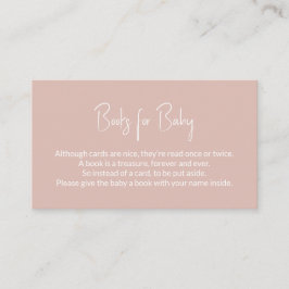Boeken voor Baby roze Baby shower Book Request Informatiekaartje