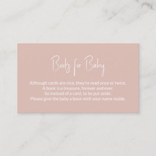 Boeken voor Baby roze Baby shower Book Request Informatiekaartje