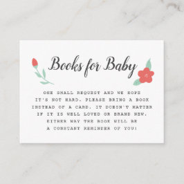 Boeken voor Baby | Roze Baby shower Informatiekaartje