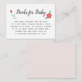 Boeken voor Baby | Roze Baby shower Informatiekaartje (Voorkant / Achterkant)