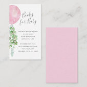 Boeken voor Baby roze ballon Eucalyptus Informatiekaartje (Voorkant / Achterkant)