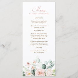 Boeken voor Baby Roze Bloemen Baby Shower Menu