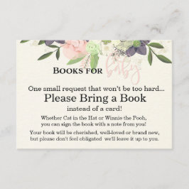 Boeken voor Baby - Roze en Paarse Floral Informatiekaartje