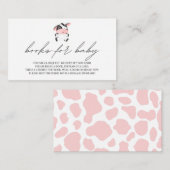 Boeken voor Baby roze Koe Rustic Western land Informatiekaartje (Voorkant / Achterkant)