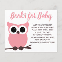 Boeken voor Baby Roze Owl Baby shower Tussenvoegse
