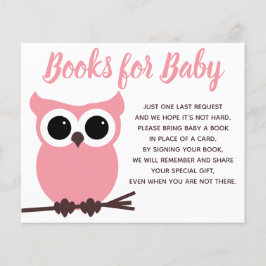 Boeken voor Baby Roze Owl Baby shower Tussenvoegse
