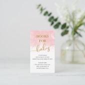 Boeken voor Baby | Roze Waterverf gouden glitter Informatiekaartje (Staand voorkant)