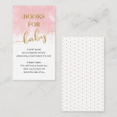 Boeken voor Baby | Roze Waterverf gouden glitter Informatiekaartje (Voorkant / Achterkant)