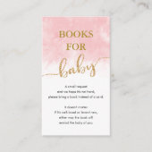 Boeken voor Baby | Roze Waterverf gouden glitter Informatiekaartje (Voorkant)