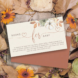 Boeken voor Baby Rustic Pumpkin Shower Informatiekaartje