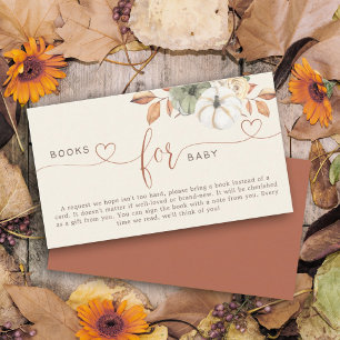 Boeken voor Baby Rustic Pumpkin Shower Informatiekaartje
