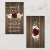 Boeken voor Baby Rustic Romantic Greenery Informatiekaartje (Voorkant / Achterkant)