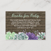 Boeken voor Baby Rustic Succulents Baby shower