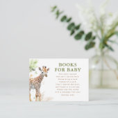Boeken voor Baby Safari Wildlife Baby shower Informatiekaartje (Staand voorkant)