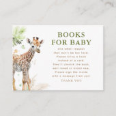 Boeken voor Baby Safari Wildlife Baby shower Informatiekaartje (Voorkant)
