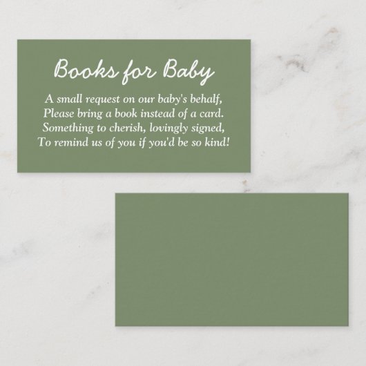 Boeken voor Baby Sage Green Enclosure Kaart (Voorkant / Achterkant)