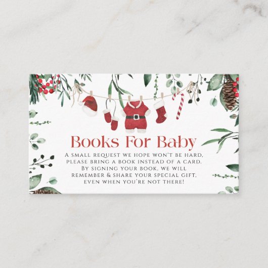Boeken voor Baby Santa Babykleding Kerstwinter Informatiekaartje (Voorkant)