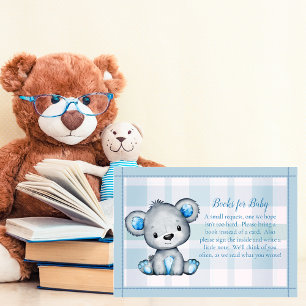 Boeken voor Baby Schattige Beer Boy Baby shower sp Informatiekaartje