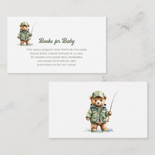 Boeken voor Baby Schattige Beer Gevist Informatiekaartje (Voorkant / Achterkant)