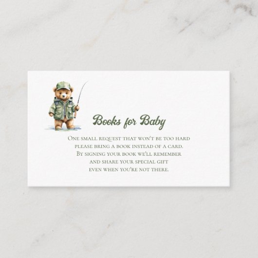 Boeken voor Baby Schattige Beer Gevist Informatiekaartje (Voorkant)