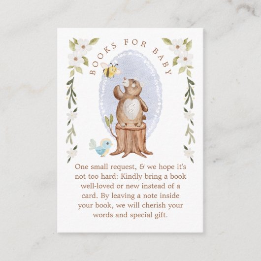 Boeken voor Baby Schattige Gebreid Floral Woodland Informatiekaartje (Voorkant)