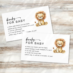 Boeken voor Baby Schattige Little Lion Baby shower Informatiekaartje