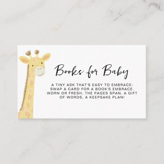 Boeken voor Baby Schattige Safari Animals Baby sho Informatiekaartje (Voorkant)