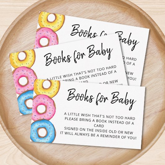 Boeken voor Baby shower Baby donuts Informatiekaartje
