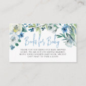 Boeken voor Baby shower Beautiful Blue Floral Informatiekaartje (Voorkant)