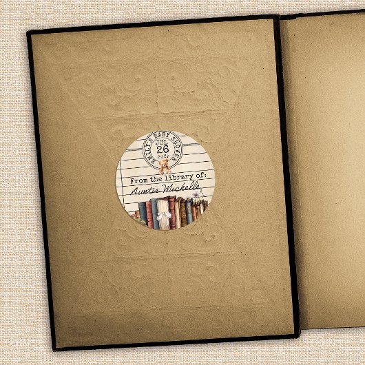Boeken voor Baby shower Bookplate Sticker