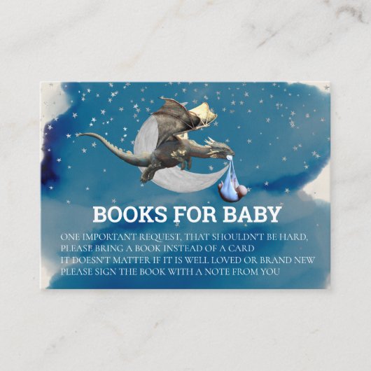 Boeken voor Baby shower Dragon Knight Informatiekaartje (Voorkant)