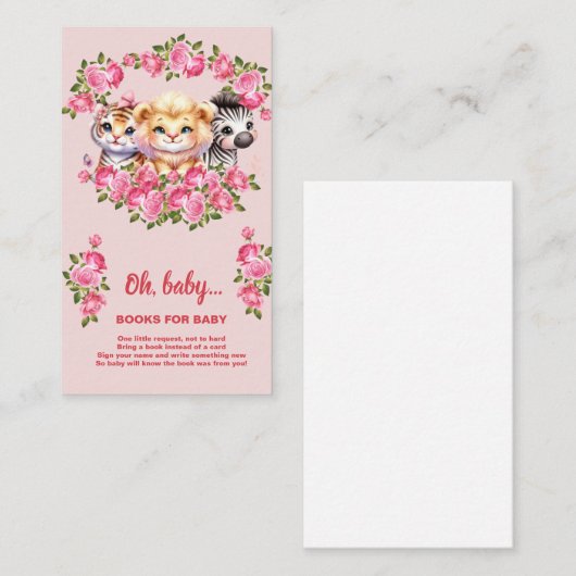 Boeken voor Baby shower Enclosure Kaart (Voorkant / Achterkant)