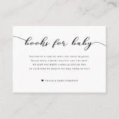 Boeken voor Baby shower Enclosure Kaart Zwart Wit Visitekaartje (Voorkant)